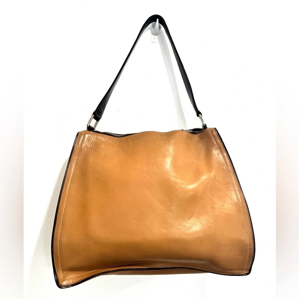 Coach Vintage Camel and Chocolate Brown Lined Shoulder Bag - Picture 5 of 15